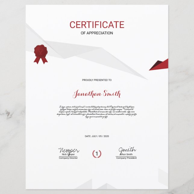 certificaat van waarmerking (Voorkant)