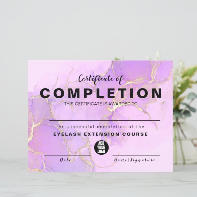 Certificaat van Waterverf van roze goud (Staand voorkant)