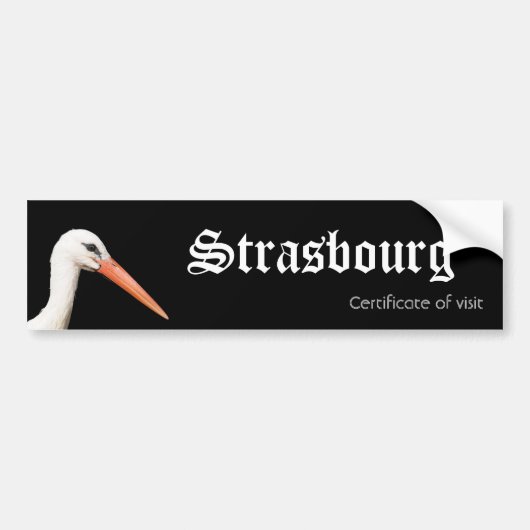 Certificaat voor bezoeker van Straatsburg Bumpersticker (Voorkant)