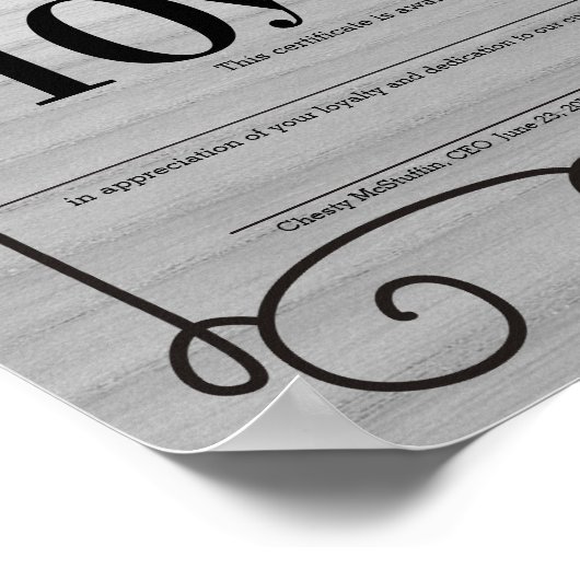 Certificaat voor de universele dienst van hout poster (Hoek)