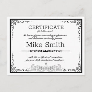 Certificaat voor elk bedrijf aankondigingskaart