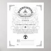 CERTIFICAAT VOOR HANDFASTING 16X20 WICCA PAGAN WIT POSTER (Voorkant)