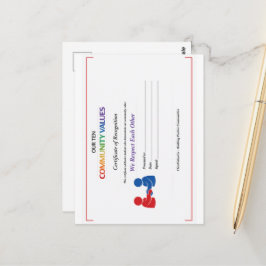 Certificaat 'We Respecteren Elkaar' Briefkaart