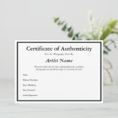 Certificaatauthenticiteit voor Sjabloon fotografie Kaart (Staand voorkant)