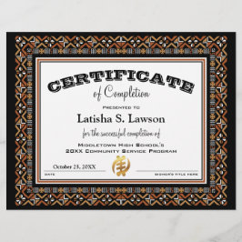 Certificate African Color Mud Cloth CMC1 Border