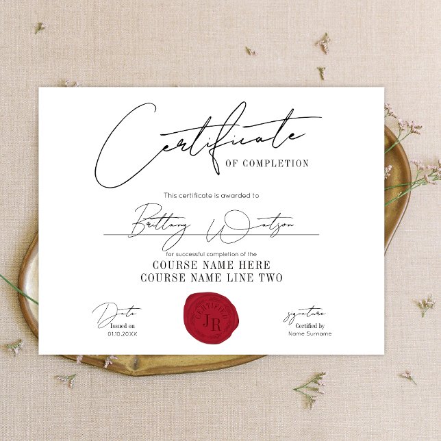Certificate Award Elegant Diploma Red Wax Seal (Creator heeft geüpload)