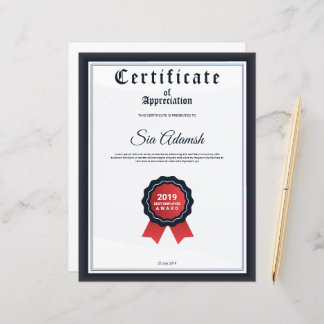 Certificate Of Appreciation