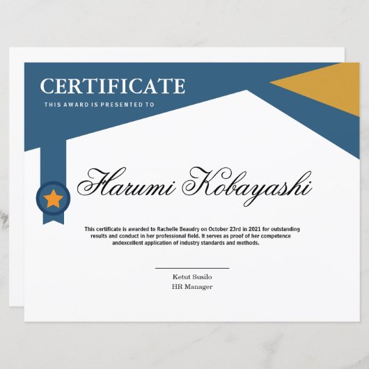 Certificate of Appreciation Template (Voorkant / Achterkant)