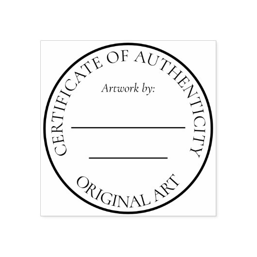 Certificate of Authenticity for Original Artwork Rubberstempel (Afrduk)