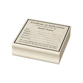 Certificate of Authenticity for Prints  Rubberstempel