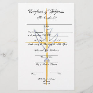 Certificate of Baptism-Adult