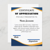 Certificate of Completion & APPRECIATION Template (Voorkant / Achterkant)