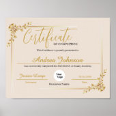 Certificate of Completion Awards Script Golden Poster (Voorkant)