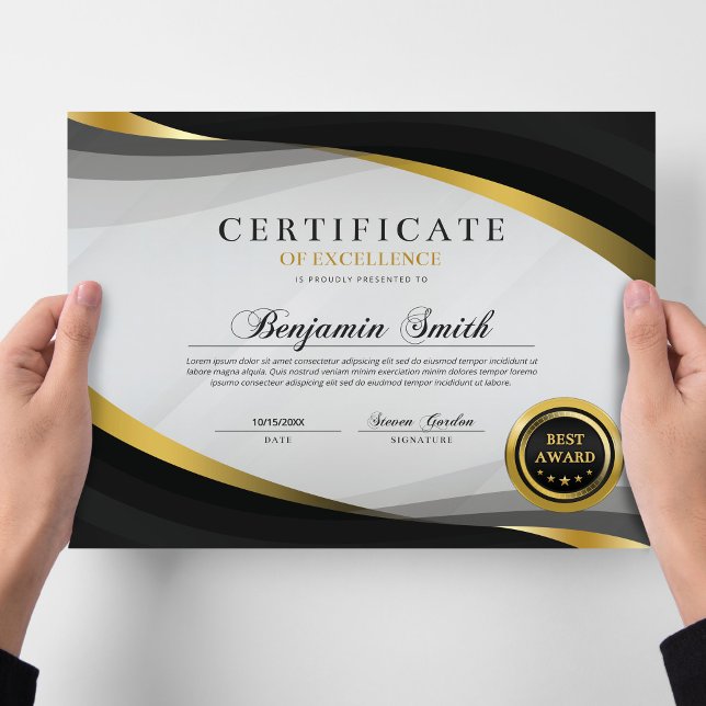 Certificate of Excellence Black & Gold Award (Creator heeft geüpload)