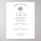 Certificate Simple Floral Rozen Pansy Bouquet Poster (Voorkant)