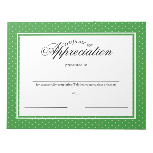 Certificaten van waardebepaling notitieblok (Voorkant)