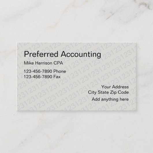 Certificering Accountant CPA Visitekaartje (Voorkant)