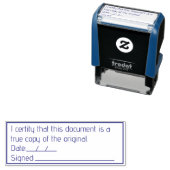 Certificering van document als True Copy Zelfinktende Stempel (In situ)