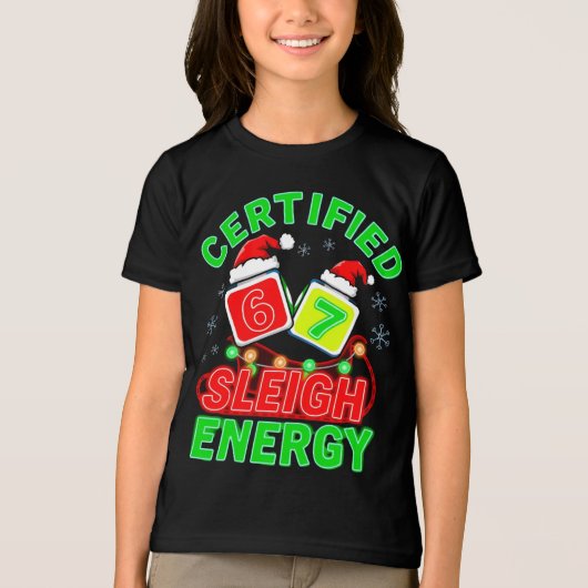 Certified 6‑7 Sleigh Energy gen alpha meme  Tri-Blend Shirt (Voorkant)