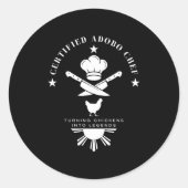 Certified Adobo Chef New Filino Graphics Statement Ronde Sticker (Voorkant)