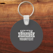 Certified Bad Modern Black White Funny Unique Sleutelhanger (Voorkant)