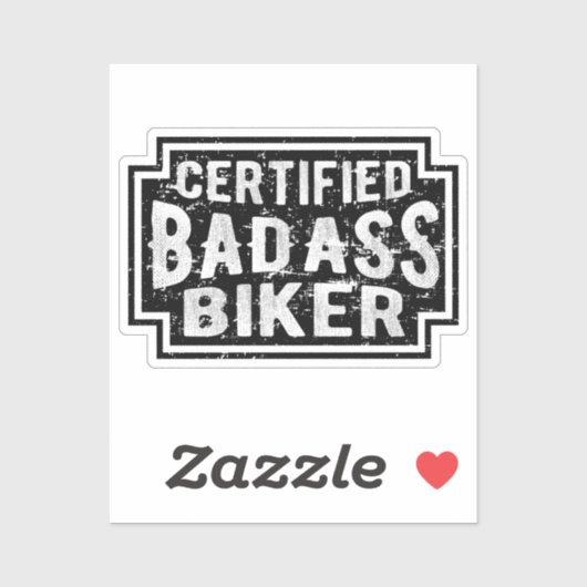 Certified Badass Biker Sticker (Vel)