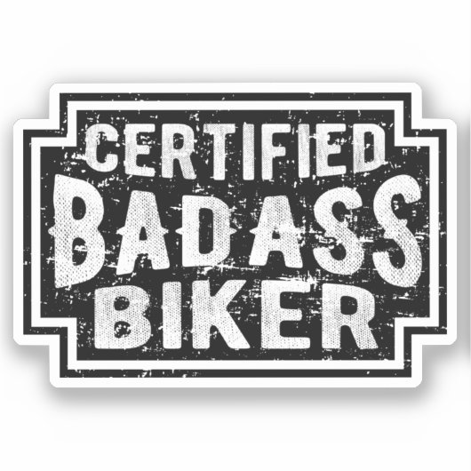 Certified Badass Biker Sticker (Voorkant)