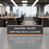 Certified Bean Counter Personalized Name Plate Bureau Naambordje