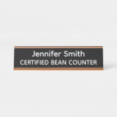 Certified Bean Counter Personalized Name Plate Bureau Naambordje (Voorkant)