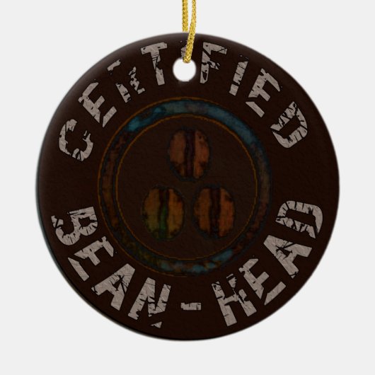 Certified Bean-Head Gifts Keramisch Ornament (Voorkant)