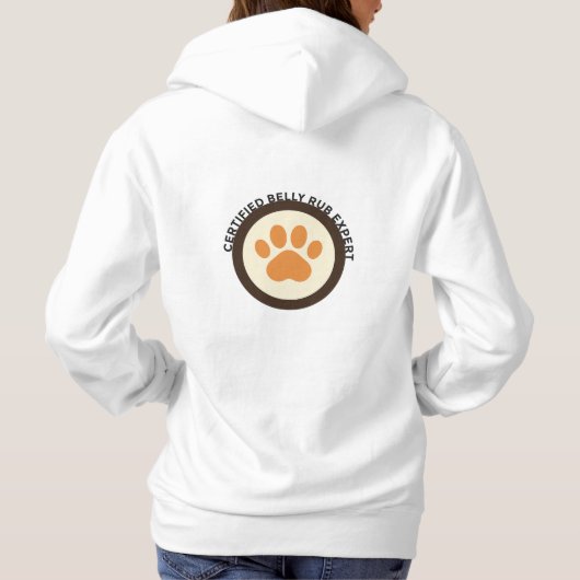 Certified Belly Rub Expert – Funny Dog Lover Hoodie (Achterkant)