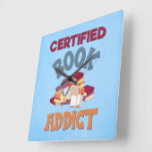 Certified Book Addict Vierkante Klok (Hoek)