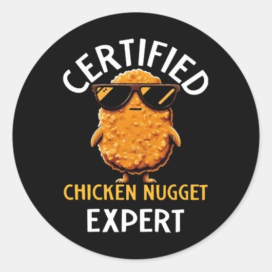 Certified Chicken Nugget Expert Ronde Sticker (Voorkant)