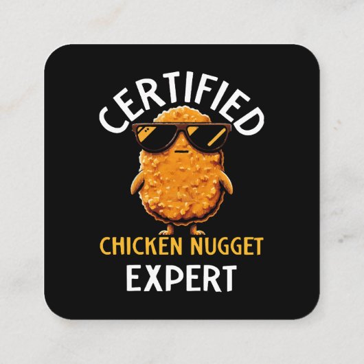 Certified Chicken Nugget Expert Vierkante Visitekaartje (Achterkant)