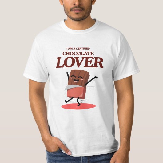 Certified Chocolate Lover | Funny Chocolate Design T-shirt (Voorkant)