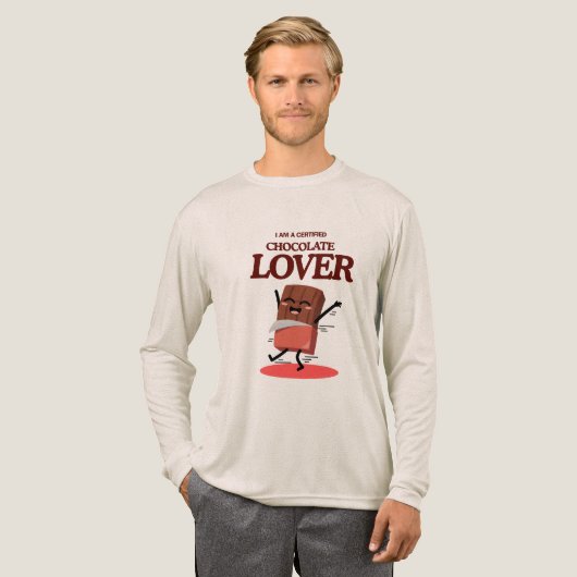 Certified Chocolate Lover | Funny Chocolate Design Tri-Blend Shirt (Voorkant)