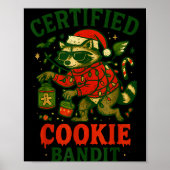 Certified Cookie Bandit, Funny Christmas Lights Ra Poster (Voorkant)