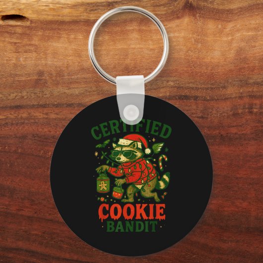Certified Cookie Bandit, Funny Christmas Lights Ra Sleutelhanger (Voorkant)