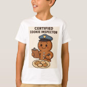 Certified Cookie Inspector Gingerbread Man T-shirt (Voorkant)