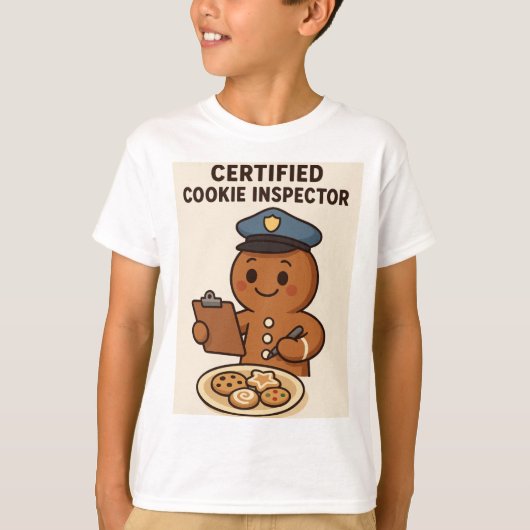 Certified Cookie Inspector Gingerbread Man T-shirt (Voorkant)