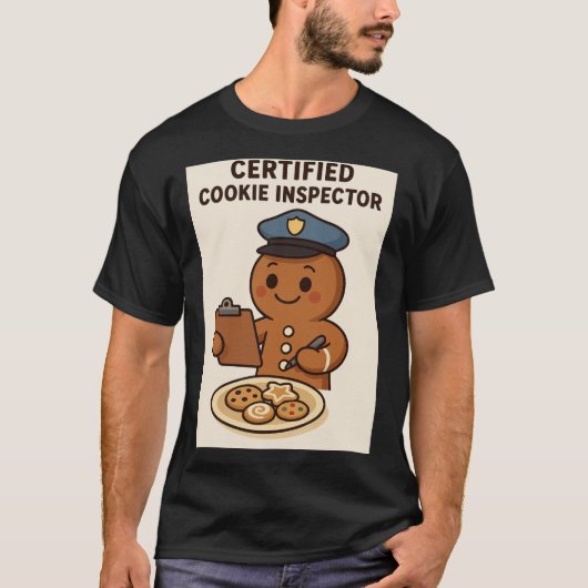 Certified Cookie Inspector Gingerbread T-shirt (Voorkant)