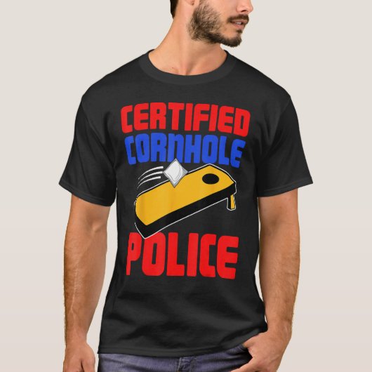 Certified Cornhole Police  Corn Hole T-shirt (Voorkant)