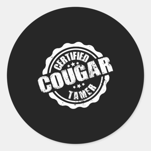 Certified Cougar Tamer Funny Mens Cougar Tamer  Ronde Sticker (Voorkant)