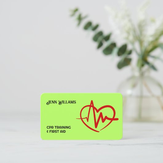 Certified CPR Instructor Custom QR Visitekaartje (Staand voorkant)