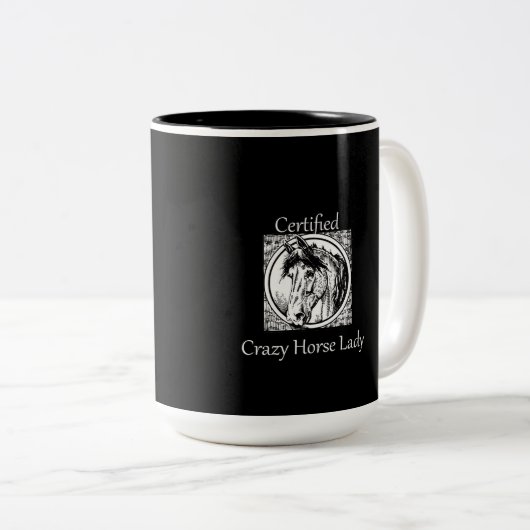 "Certified Crazy Horse Lady" Coffe of Tea Mok (Voorkant rechts)