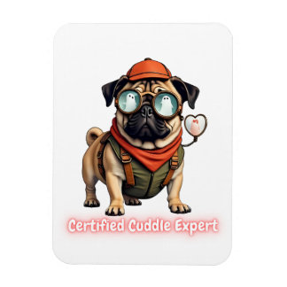 Certified Cuddle Expert Fridge Magnet – Cute Pug Magneet