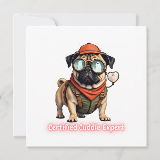 Certified Cuddle Expert Invitation Postcard Kaart
