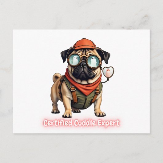 Certified Cuddle Expert Invitation Postcard Uitnodiging Briefkaart (Voorkant)