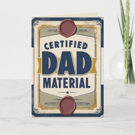 Certified Dad Materiaal  Vaderdag Kaart (Voorkant)