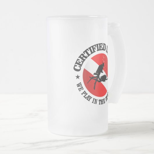 Certified Diver (Deep End) Matglas Bierpul (Voorkant rechts)